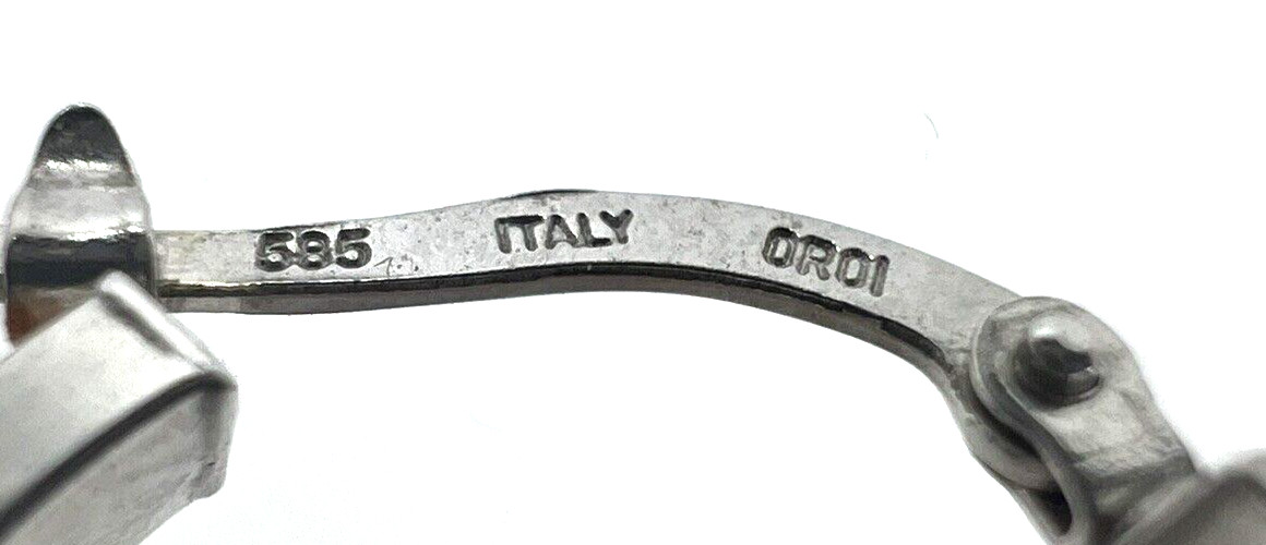 14K 585 Italy ORO Twist White and Rose Gold Two Tone … Gem