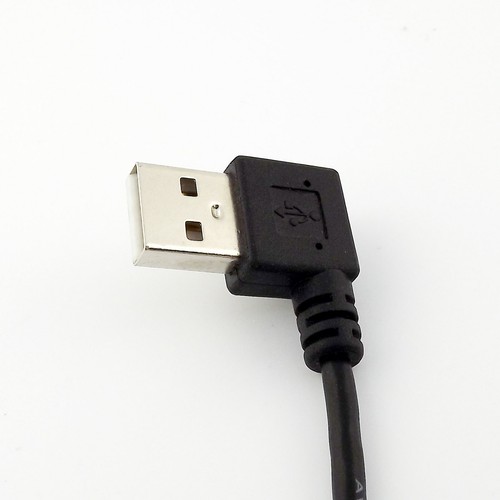 1x USB 2.0 Type A Male Left Angle to USB A Male L/A Data Converter Adapter Cable - Picture 4 of 5