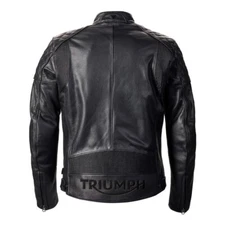 Triumph Braddan Black Beast Motorcycle Jacket Real Racing Cowhide Leather Jacket