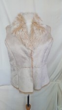 New, Ladies Gilet, Primark, Faux Fur, Beige, Uk 12, Eur 40,  40" Bust 1319