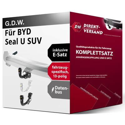 Anhängerkupplung abnehmbar + E-Satz 13pol spezifisch für BYD Seal U SUV 24- Set