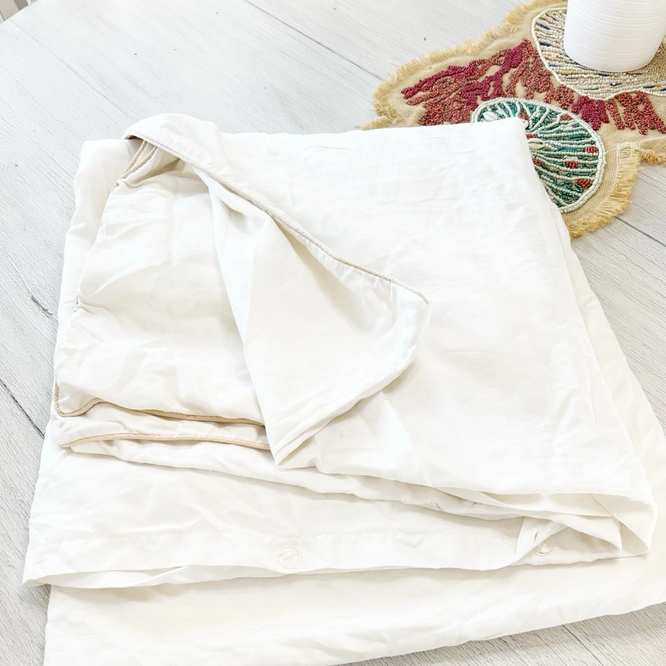 KITAN Ivory With Beige Piping MADISON Duvet Cover Cotton Sateen Israel Twin - Image 2 of 4