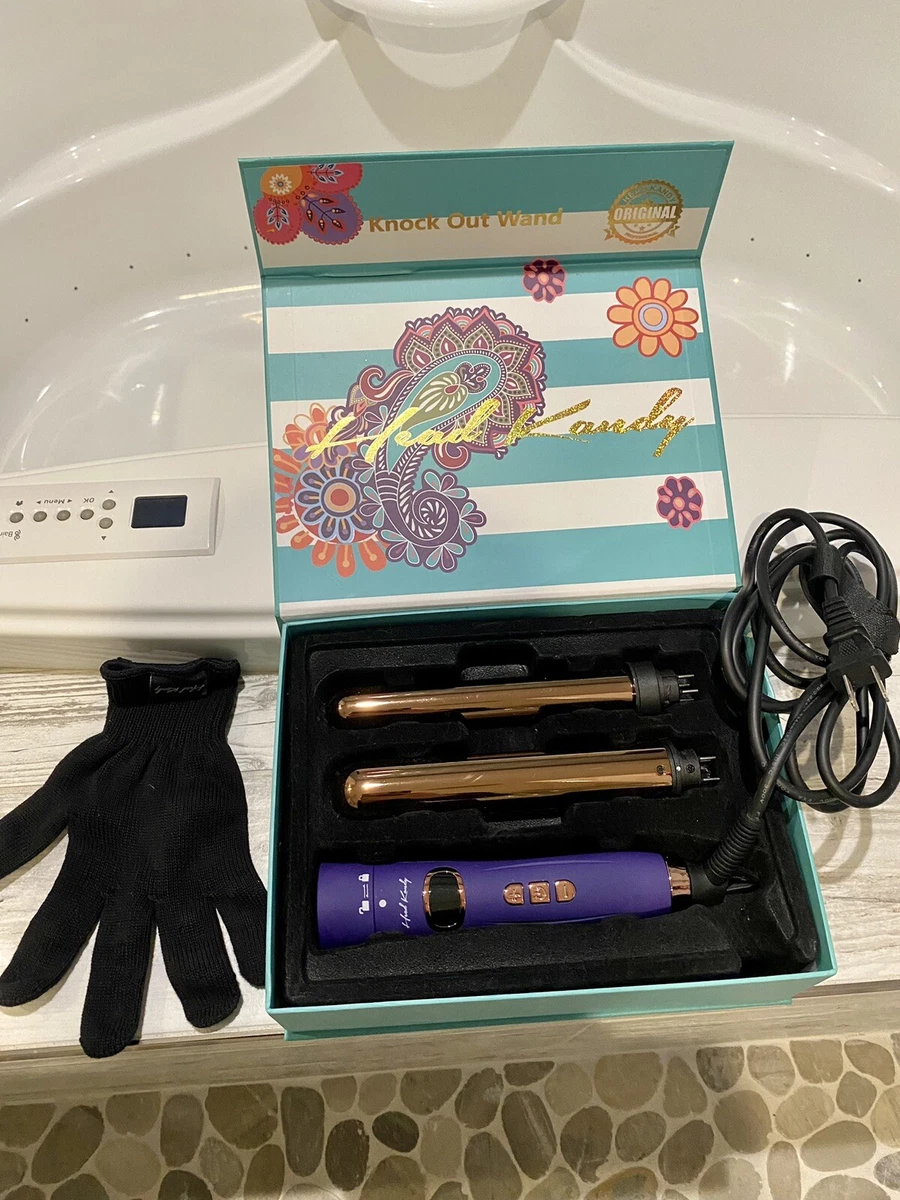 NEW Head Kandy The Knockout Wand Titanium Curling Iron w 2