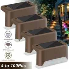 Solar LED Deck Lights Path Outdoor Garden Patio Pathway Stairs Step Fence Lamp