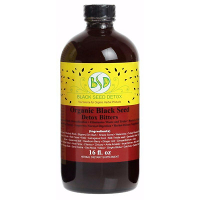 Black Seed Detox Bitters 16 oz - 100% Pure Natural Organic Vegan Herbal Dietary