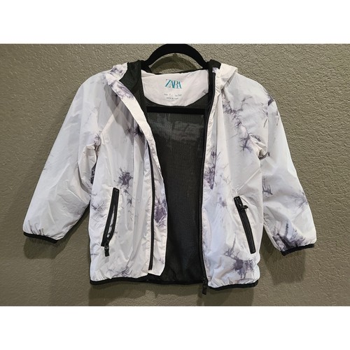 Zara kids windbreaker jacket size 7 front zip pockets vintage 80s travel - Picture 3 of 9