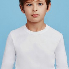 6 Long Sleeve Warm Cotton Winter Crew Neck T-Shirts For Kids Ellepi Art BA650