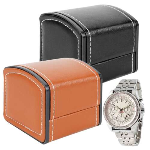 Einzelne Uhr Geschenkbox mit Kissen PU Leder Armbanduhr Vitrine Organizer - Bild 14 von 14