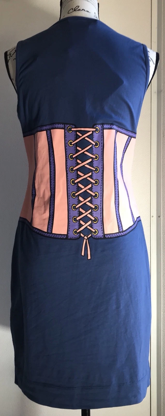 ABITO DA SERBATOIO LOVE MOSCHINO CORSETTO GRAFICO SENZA MANICHE taglia 6