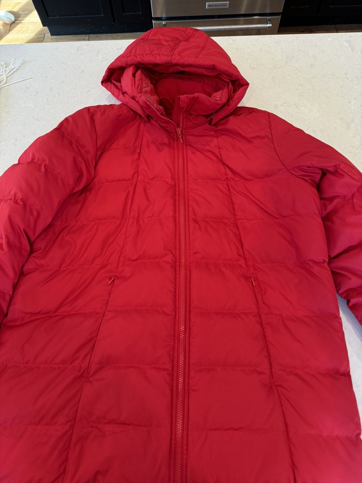 Lands' End Womens Quilted Puffer Down Puffer Coat Lon… Gem