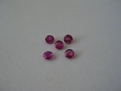 2.7 MM. Round Natural Red Rubies 5 Pieces Total Weight .62Carat Loose Gemstones.