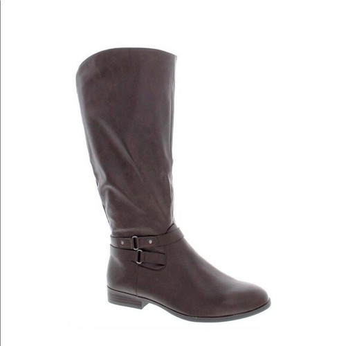 Style & Co Kindell Faux Leather Chocolate Brown Riding Boots Size 7.5M New - Picture 2 of 8