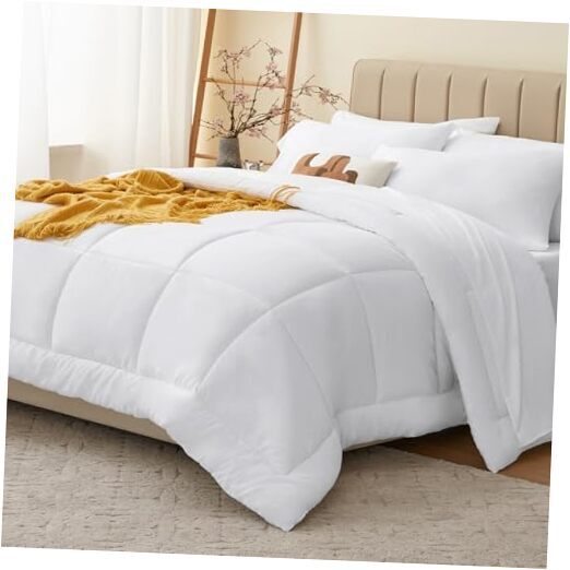 Comforter Set - 7 Pieces Bed in a Bag Set Bedding Sets with All Queen White-image