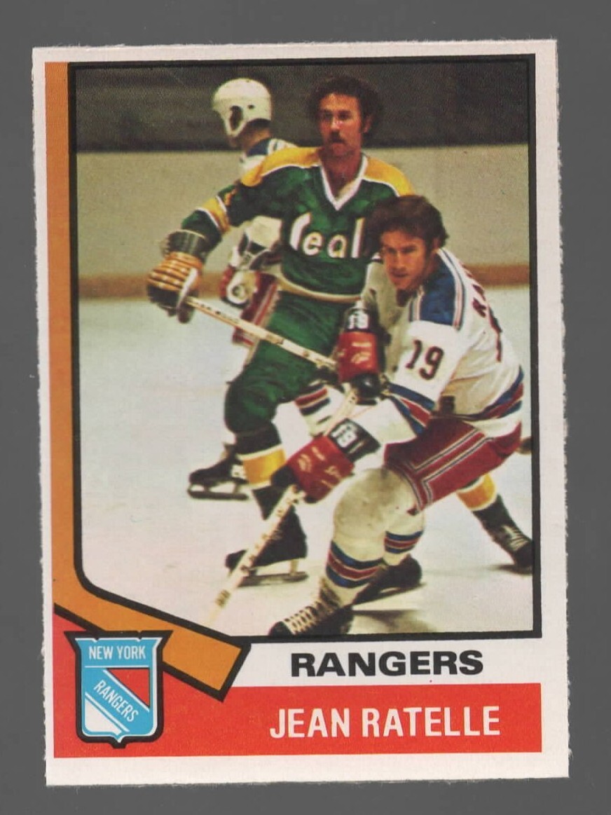 1974-75 O-PEE-CHEE OPC Card #145 JEAN RATELLE New York Rangers EX+