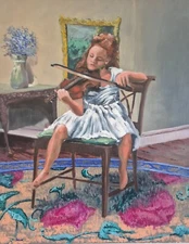 "The Violinist" - Collectible - Original Oil Painting