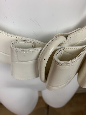 Vintage Roberto Dalpra Cream leather Bow Belt Adjustable  display picture 2