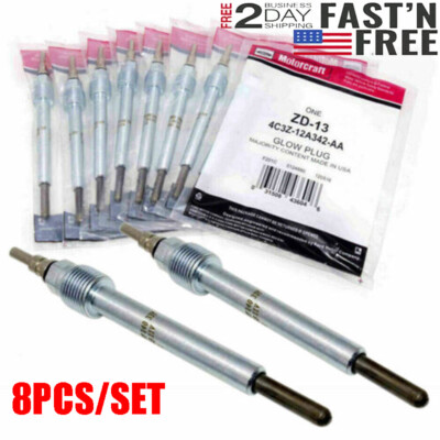 OEM ZD13 8X Motorcraft Glow Plugs For Ford E350 E450 04-07 F250 F350 F450 6.0L