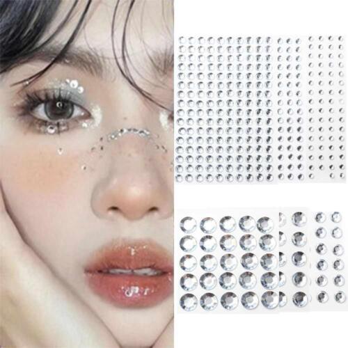 Shiny Face Rhinestone Crystal Stickers 3D Diamond Gems Decals  Hair Face Makeup - Afbeelding 1 van 19