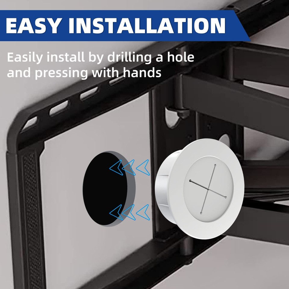 TV Wire Hider Kit for Wall Mount TV, White in Wall Cable Management Kit