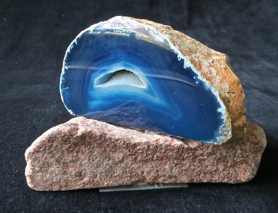 Geode Agate Slice Deep Blue White Crystal Hollow | eBay