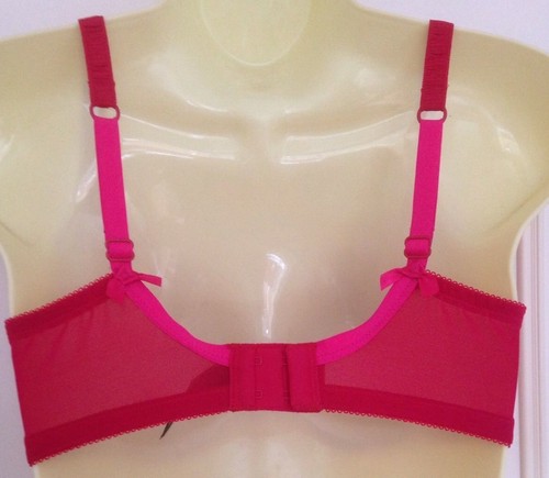 M&S ROTER STRUKTURIERTER PLUNGE BÜGEL LEICHT GEPOLSTERTER BH GRÖSSEN 30DD 30E - Bild 4 von 7
