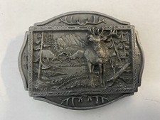 Belt Buckle Vintage Elk Relief Brew City Collectibles Pewter Made In USA