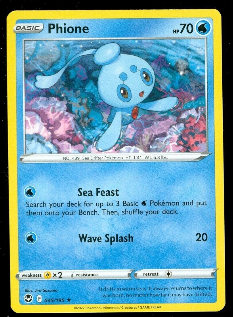 Pokemon  - PHIONE - 045/195 - Rare - Silver Tempest - NM/M - NEW