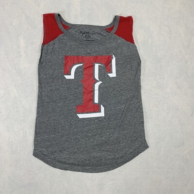 Texas Rangers T Shirt Women's Large Gray Sleeveless Wright & Ditson MLB Baseball