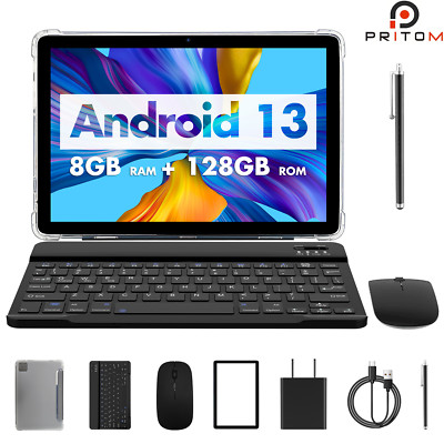 PRITOM 10inch Android 13 Octa-Core Tablet PC 5G Wifi 8(4+4)GB RAM 128GB ROM Game