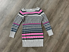 Target Xhilaration Small Grey Navy Blue and Hot Pink Sweater Tunic Dress Small