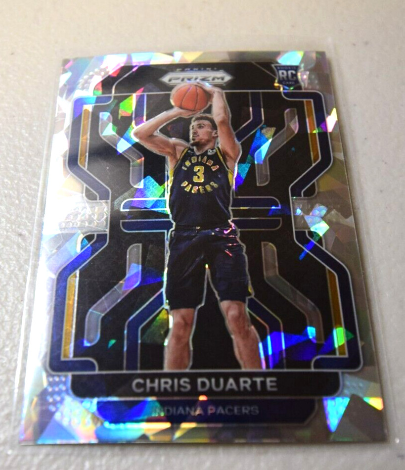 CHRIS DUARTE -2021-22 Prizm Basketball #315 SIlver Cracked Ice Prizm RC - Pacers