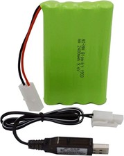 1 Pack 9.6V 2000mAH NiMH Rechargeable 8 Cell AA Battery Packs with Standard