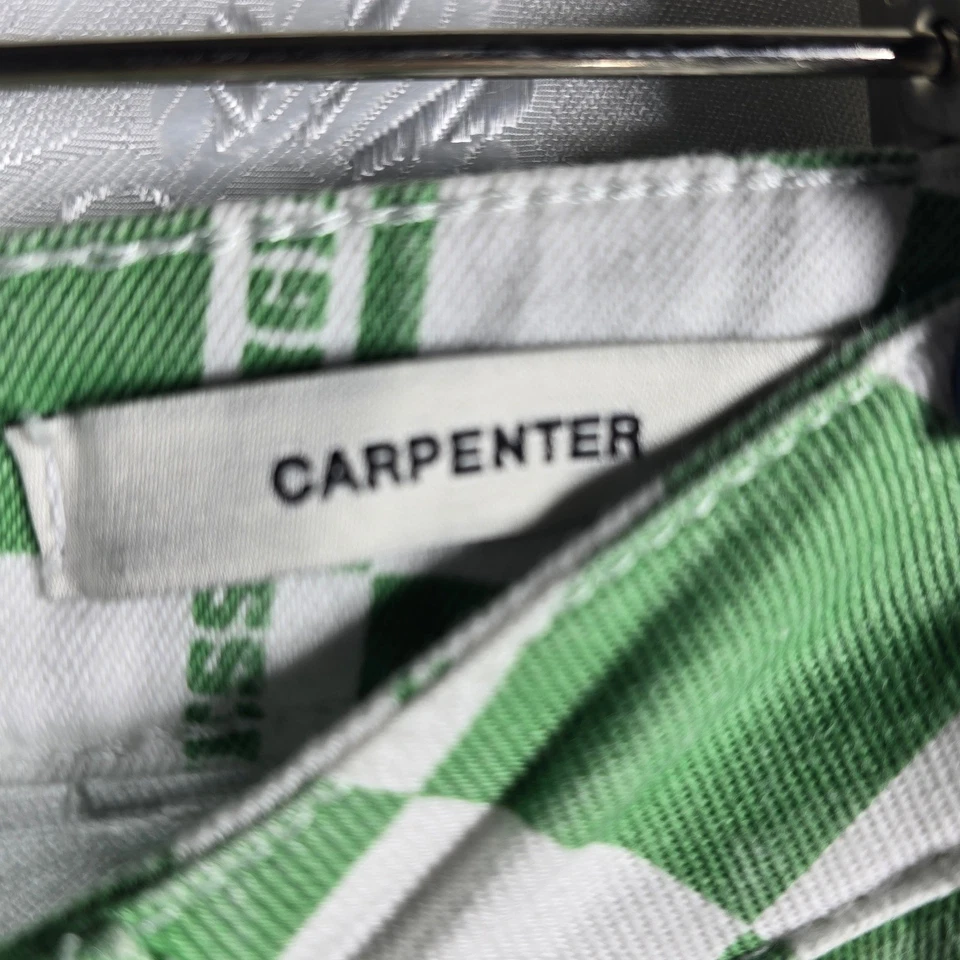 Pantalones de carpintero Guess Originals a cuadros para mujer talla 26 verde blanco Y2K Foto 4 de 4