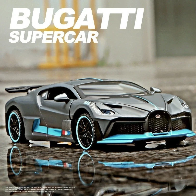 1:32 Bugatti Divo Alloy Diecast Car Model - Pull-Back Sound Light Kids Toy Gift - Image 3 of 4