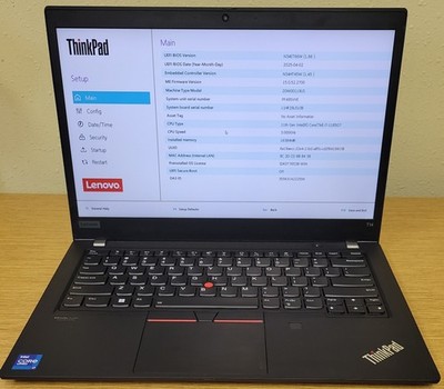 Lenovo ThinkPad T14 Gen2i i7-1185G7 3.0GHz 16GB 128GB SSD **BIOS LOCKED**