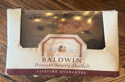 NEW BALDWIN PREMIUM SECURITY DEADBOLT 98212.412 Distressed Venetian Bronze