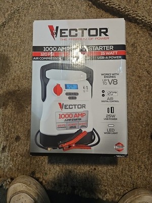 Vector 1000 Amp Jump Starter with Compressor and USB Power