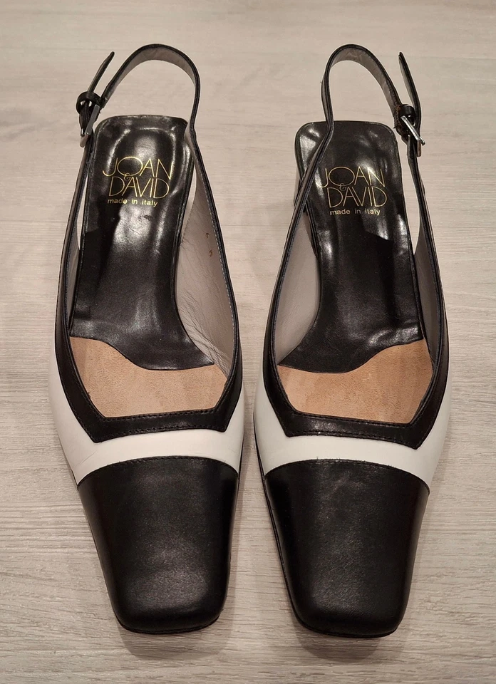 Zapatos de salón Joan & David dos tonos negro blanco silla de montar con cordones TALLA 6M + CAJA ITALIA Foto 3 de 4