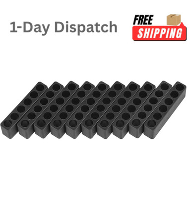 Toolcool 10 Pcs 6 Holes Hex Bit Holder Organizer 1/4 Inch Flexible Plastic