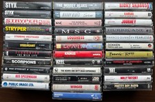 Vintage Cassette Tape Lot 34 Rock Metal 80s 90s Stryper Styx Dokken More