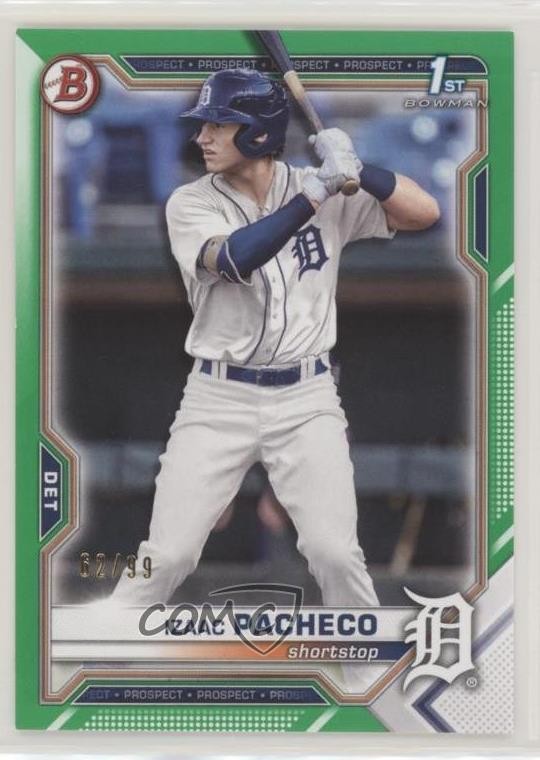 2021 Bowman Draft Green 62/99 Izaac Pacheco #BD-46 s3g
