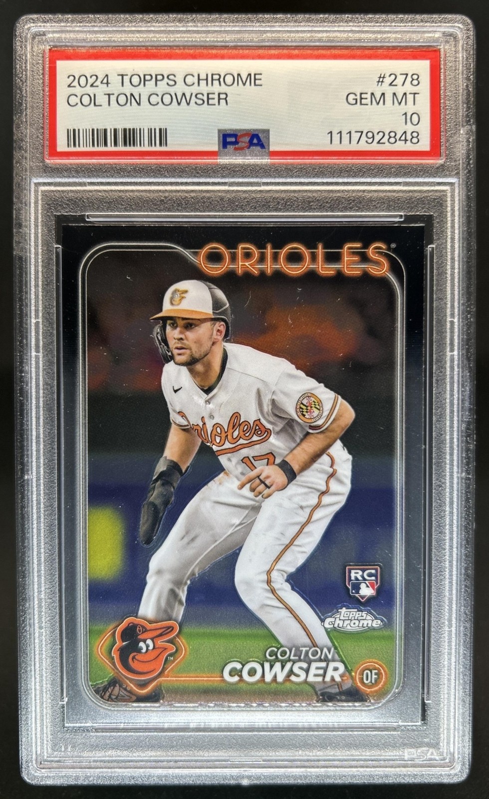 2024 Topps Chrome Colton Cowser RC Rookie #278 Orioles PSA 10 GEM MINT