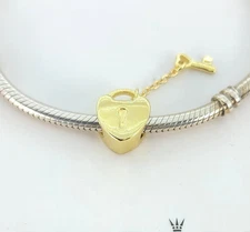 Authentic PANDORA 750341 - Gold Plated Key To My Heart Dangle Charm