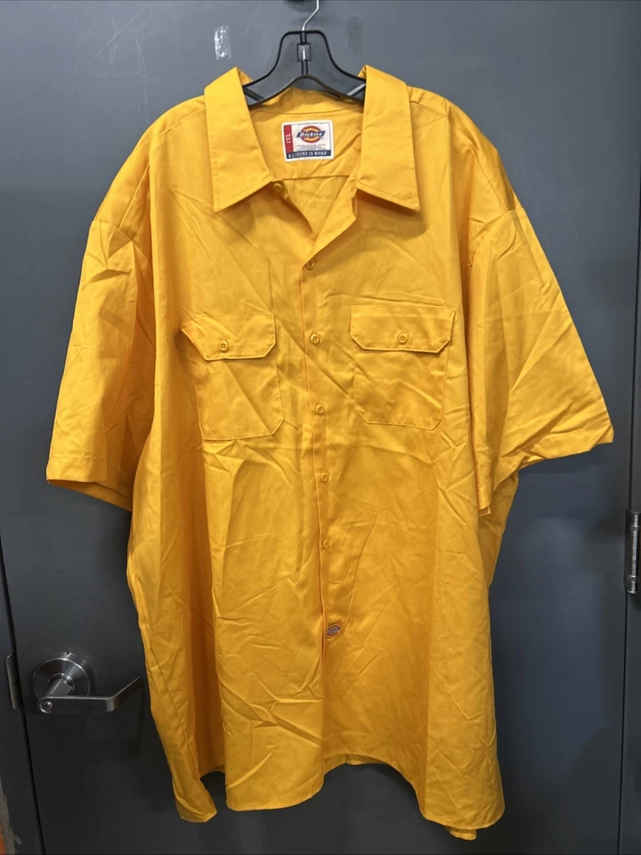 NWT Baggy Dickies Mechanic Workwear Set Pants 48x32 + Shirt 4XL Golden Yellow - Image 3 of 4
