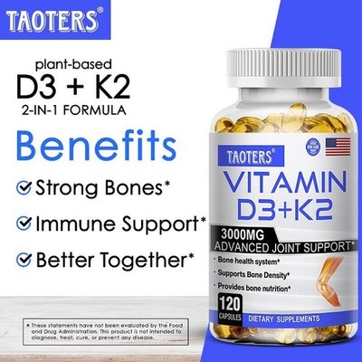 VITAMIN D3 5000 IU K2 120 Softgel Starke Muskeln Knochen Stärkung Immun Stimmung
