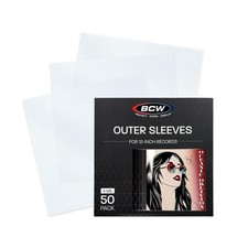 BCW 12-Inch Record Sleeves   4 Mil Blue-Tinted 50 ct  Archival Anti-Static V...