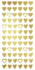 Paper House Decorative Stickers-Gold Hearts - 6 Pack