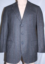 Belvest Blazer Mens 42R Charcoal Red Striped Herringbone Wool Cashmere 3 Button