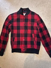 GUESS Mens Cotton Hybrid Black and Red Bomber Jacket Size Small Worn Twice