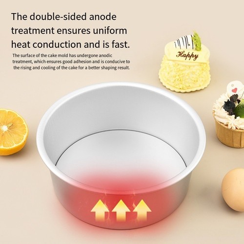 Moule à Gâteau Rond En Alliage D'Aluminium De 6 Pouces Avec Fond Amovible Moule à Pâtisserie Antiadhésif Anode DIY Pour Maison Boulangerie